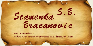 Stamenka Bracanović vizit kartica